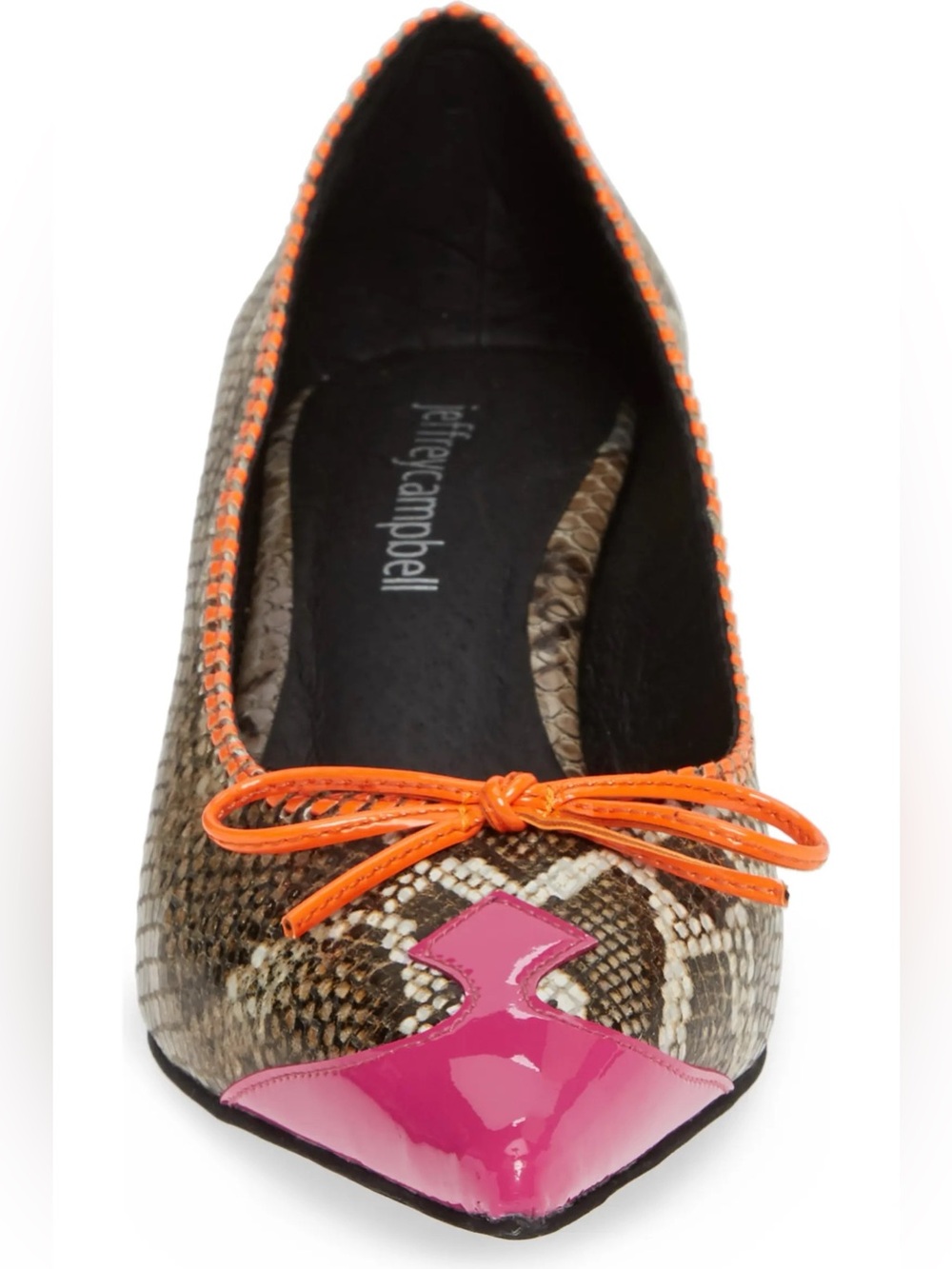 Jeffrey Campbell Torpedo Snakeskin Kitten Heel Pointed Pumps Women Size 9.5
